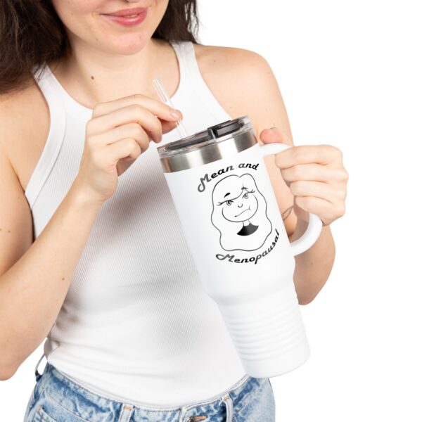 Funny Insulated Resting Bitch Face Travel Mug: Hot & Cold - White