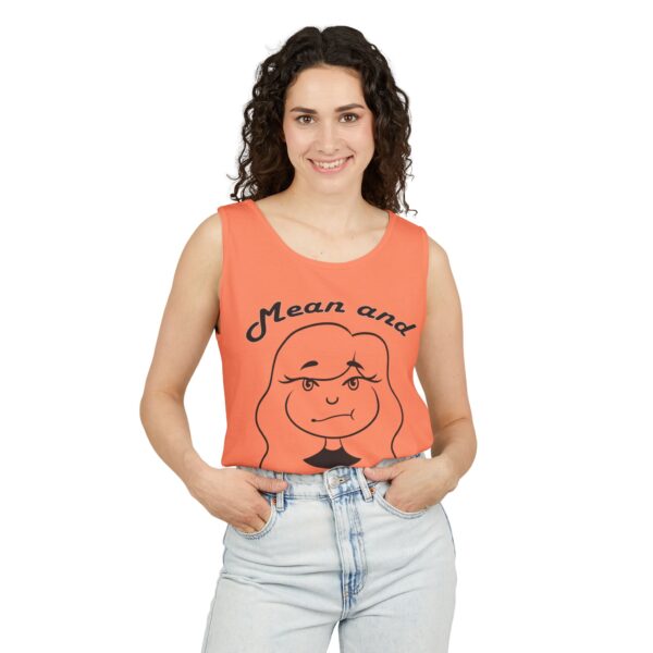 Women’s Tank Top by Mean & Menopausal in Melon – front view