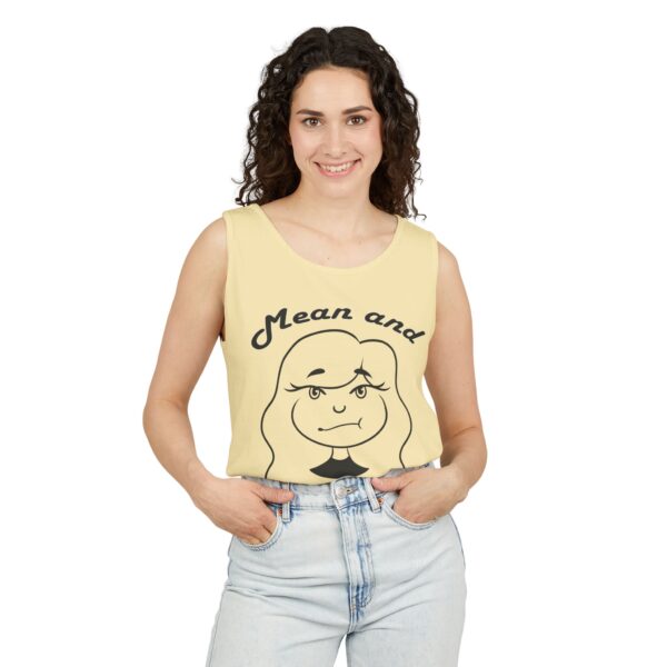 Women’s Tank Top by Mean & Menopausal in Butter Yellow – front view