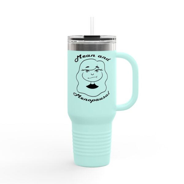 Funny Insulated Resting Bitch Face Travel Mug: Hot & Cold: Teal