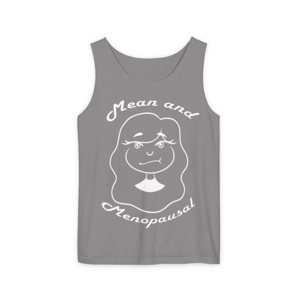 Women’s Tank Top by Mean & Menopausal in Grey – front view