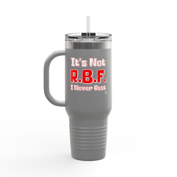 Funny Insulated Resting Bitch Face Travel Mug: Hot & Cold: Gray