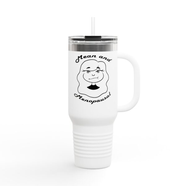 Funny Insulated Resting Bitch Face White Travel Mug: Hot & Cold