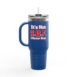 Funny Blue Insulated Resting Bitch Face Travel Mug: Hot & Cold