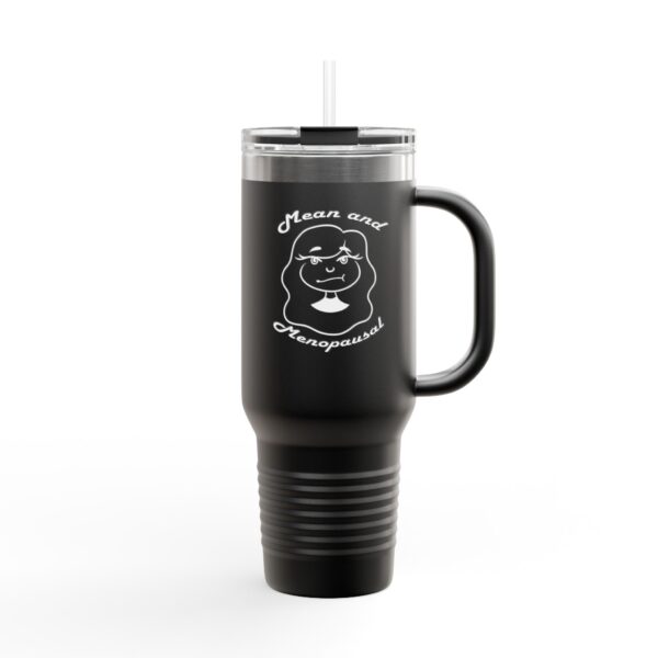 Funny Insulated Resting Bitch Face Travel Mug: Hot & Cold - Black