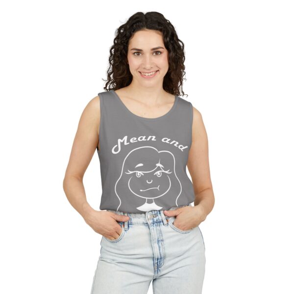Women’s Tank Top by Mean & Menopausal in Grey – front view