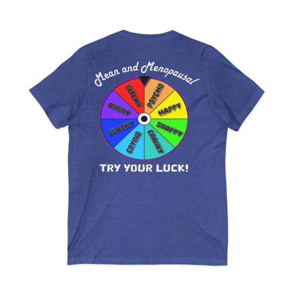 Try Your Luck Mean and Menopausal Unisex Jersey - Blue Heather - Back