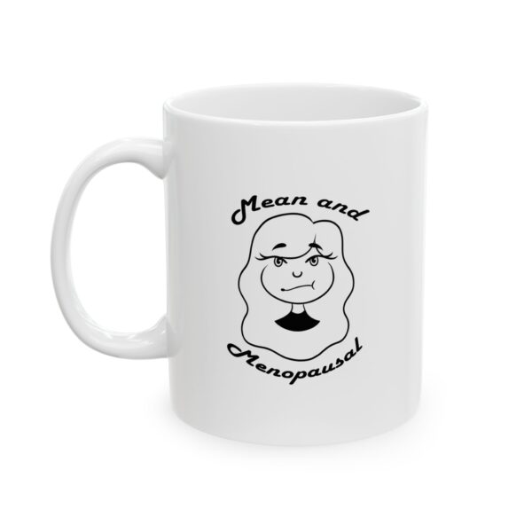 Gen X mug with red and yellow text reading “Too Young for AARP, Too Old for TikTok.”